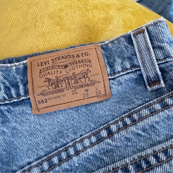 ‘97 Levi’s 562 Orange Tab USA Mimi Maternity Jean Shorts Medium Vintage Boho - Picture 10 of 15